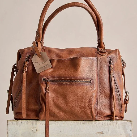 FREE PEOPLE WE THE FREE EMERSON TOTE Saddle NEW - Picture 2 of 13